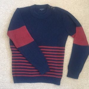 Velour Half Striped Blue/Red Sweater